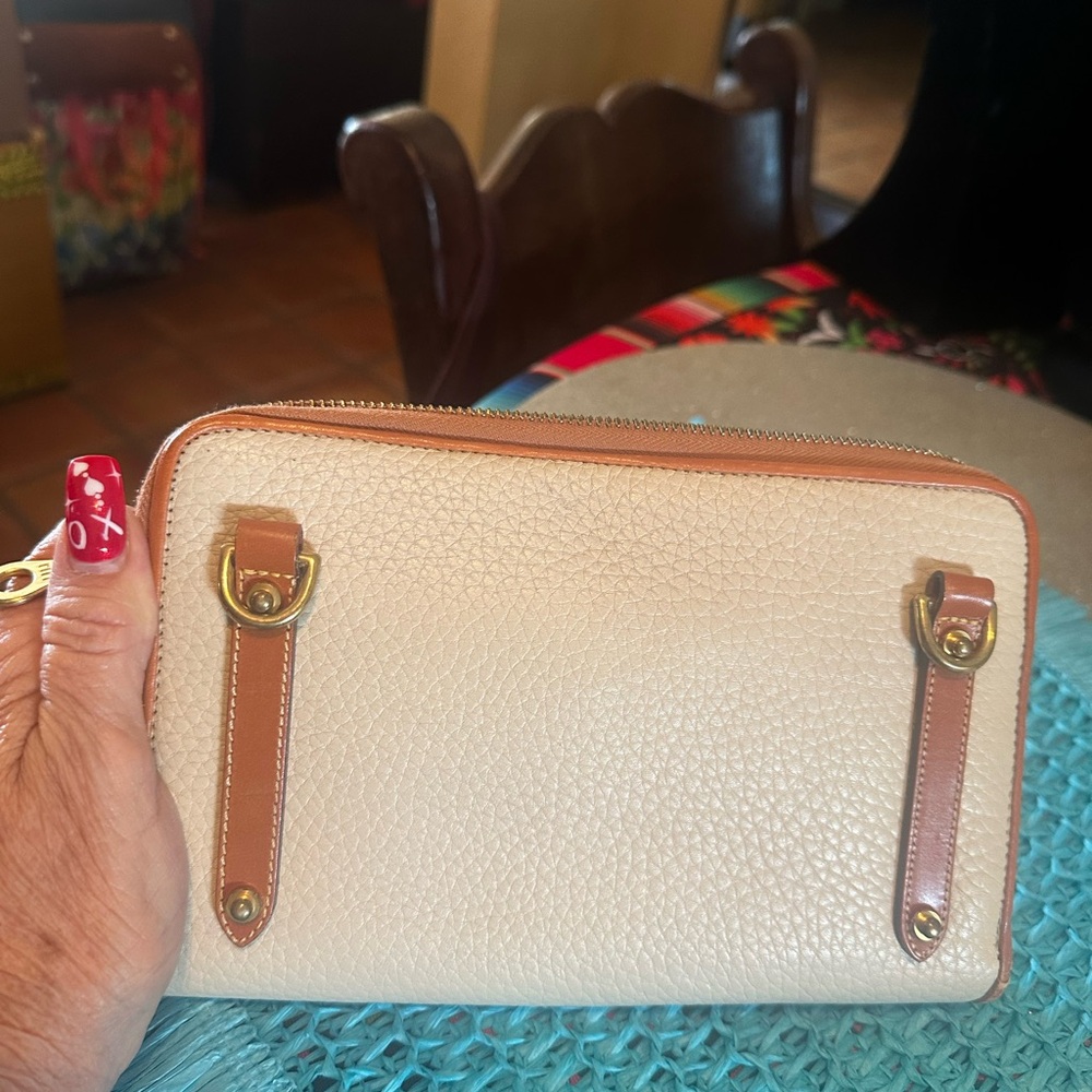 Dooney & Bourke Bone Leather Zip Along Clutch - Picture 5 of 6